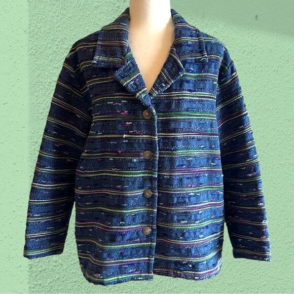 Vintage textured blanket jacket - Picture 1 of 8